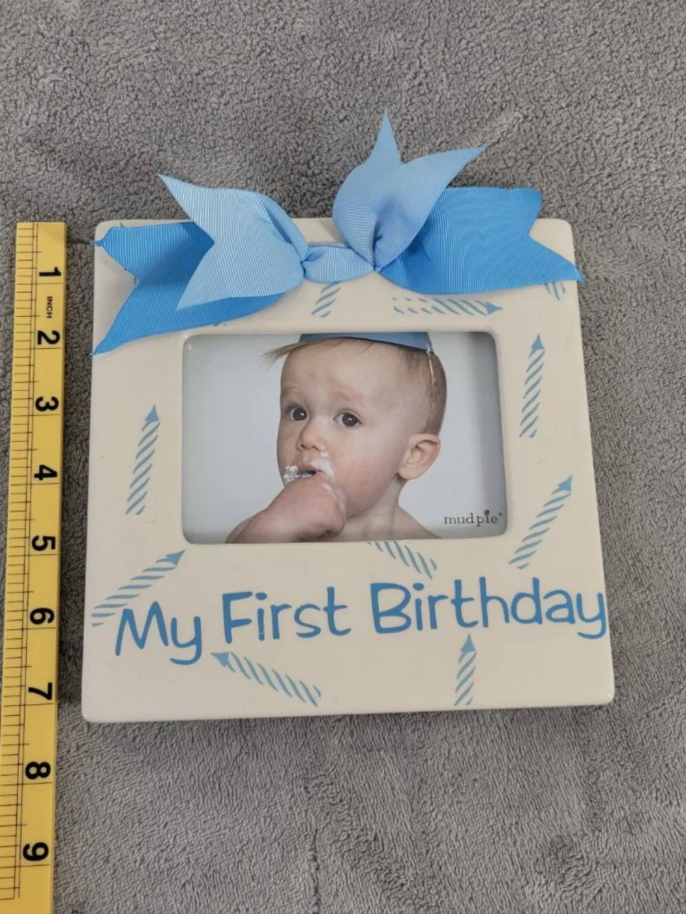 Mud Pie My First Birthday Frame Ceramic Picture Frame 3.5 in. x 5 in. S5E